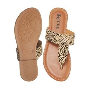 Korks Dawn Genuine Calf Hair Thong Flat Sandal. Women’s Size 7M